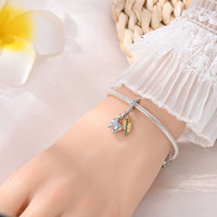 Manik-manik liontin mini kamera piramida Firaun Mesir Kuno, tembaga berlapis perak, bahan DIY untuk gelang wanita, sumber dari pabrik perhiasan