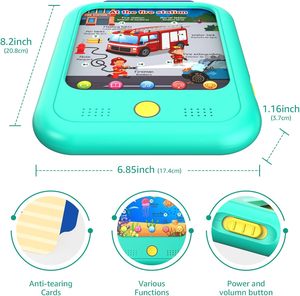Tablette d'apprentissage éducative pour enfants de 2 à 6 ans : Alphabets, Chiffres, Aliments, Heure, Musique – en PP/Tissu non-tissé - Product Image 2