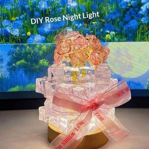 Premium handmade DIY rose ice cube night <b>light</b> material package 520 Valentine's Day gift for girlfriend's birthday - Product Image 1
