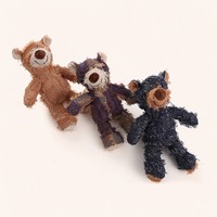 En stock Pawstar Jouet pour chien en peluche ours en lin vieilli 21 cm, couineur BiBI, lavable, en coton PP, jouet interactif pour animaux de compagnie, vente en gros, personnalisable