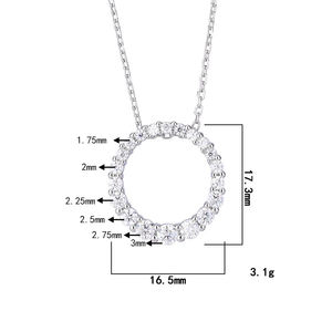 Kalung Liontin Moissanite Adodo Factory Fine Jewelry, Potongan Bulat Ukuran Gradasi 3MM VVS GRA, Perak S925 Berlapis Emas Putih - Product Image 5