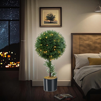 Usine Vente Directe Artificielle Boule Topiaire Arbre Réaliste Faux Cyprès Plante pour la Décoration Intérieure et Extérieure