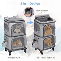 Sac de transport double pour animaux de compagnie 2-en-1, chariot pour chat, vente flash Ama-zon