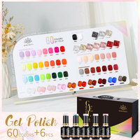 BORN PRETTY PRO Ensemble de Vernis Gel Boîte de 15ml Collection Sans Cruauté Sans Hema 60 Couleurs Ensemble de Vernis Gel pour Ongles Soak Off