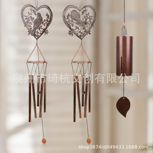 Carillons éoliens en aluminium, tubes métalliques, forme de cœur, motif d'oiseau, décoration extérieure, cadeau - Product Image 4