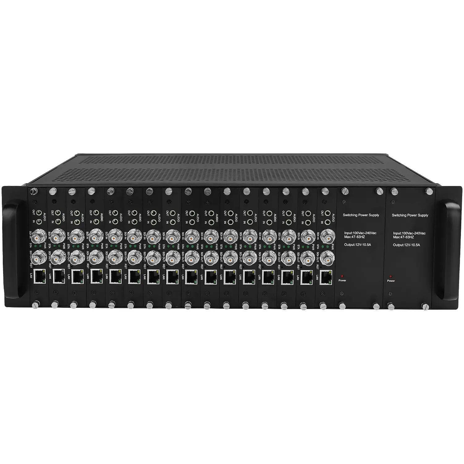 URay 3U Rack 16 Canaux HD 3G IDS Au Encodeur Vidéo IP H.265 H.264 16Ch HD-SDI 3G-SDI Streaming En Direct Diffusion Encodeur