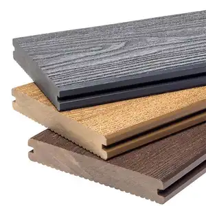 WPC 데크 목재 플라스틱 판자 단단한 패널 복합 클래딩 야외 데크 바닥 보드 단단한 바닥