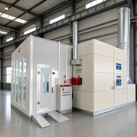 Cabine de peinture au gaz naturel 24 kW de qualité supérieure et économique 80 ° Cabines de peinture automobiles C Baking avancées avec 56 tubes d'éclairage de 24W pour atelier automobile