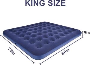 48 Holes Queen Size Air <b>Mattress</b> Strong <b>Support</b> Comfortable Soft PVC Flocking Hospital Grade Bedroom Camping for Outdoor Indoor - Product Image 2