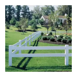 Fentech广泛使用的花园白色塑料农场聚氯乙烯双轨牧场乙烯基马栏