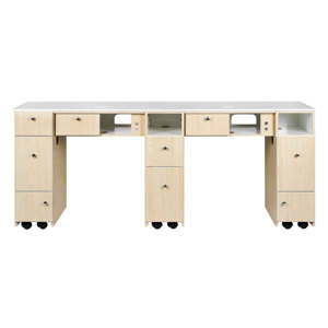 Table de Manucure Double Moderne en Bois avec Séchoir <span class=keywords><strong>pour</strong></span> Soins des <span class=keywords><strong>Ongles</strong></span>, Vente en Gros, Équipement de Salon de Beauté du Vietnam - Product Image 3