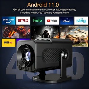 โปรเจคเตอร์ WiFi โปรเจคเตอร์โทรศัพท์ ความละเอียด 720P ความสว่าง 200 ลูเมน ระบบ Android 11 รองรับการเชื่อมต่อไร้สายแบบ Screen Mirroring พกพาสะดวก ดีไซน์บางเฉียบ เหมาะสำหรับการตั้งแคมป์และการเดินทาง - Product Image 3