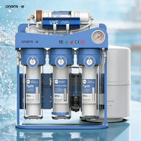 Sistem RO 75GPD OEM/ODM 7-Tahap Alkali, Mesin Reverse Osmosis untuk Filter Air Dapur Rumah, Pemurni Air, Tangki RO di Bawah Wastafel