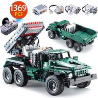 Véhicule lance-roquettes RC CaDA C61002, 1369 pièces, camion militaire télécommandé, modèle de blocs de construction DIY avec moteur
