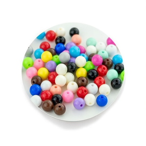 Ilan Abalorio Perline acriliche colorate da 8 mm, rotonde, dipinte, resistenti, per la creazione di gioielli, 20 g - Product Image 1