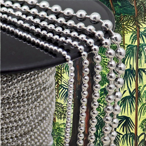 Cadena de Plata de Ley 925 con Cuentas Redondas Simples de 1.5mm-5mm para Hombre, para la Fabricación de Pulseras/Collares, Venta al Por Mayor - Product Image 2