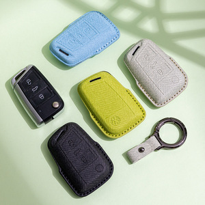 Étui pour clé de voiture en cuir BLA, logo personnalisé, durable, antidérapant, protecteur, imperméable, résistant aux rayures, coque de clé à distance, accessoires pour clés - Product Image 2