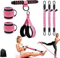Conjunto de Bandas de Resistencia Multifuncionales con Pedal, Equipo de Entrenamiento Abdominal, Correas para Tobillos para Ejercicios de Cuerpo Completo en Casa o Gimnasio