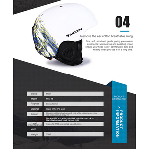 Casque de snowboard, de <span class=keywords><strong>ski</strong></span> et de skateboard unisexe MOON, très vendu, personnalisable, couleur durable, respirant, avec matériau EPS+PVC - Product Image 3