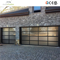 Porte de garage pliante en verre moderne de qualité professionnelle Multishades, 5 mm, avec dessus en aluminium, moteur de marque chinoise, garantie 5 ans, extérieur