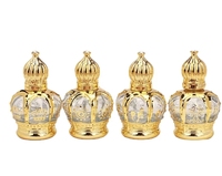 Flacon roll-on en verre 15 ml, design Couronne Dorée, vide, pour essence, mini-flacon de parfum, avec bouchon à vis, diffuseur de sérum pour soins de la peau