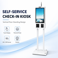Kiosque en métal tout-en-un pour l'intérieur, personnalisé en usine OEM, avec écran LCD 1920x1080, imprimante intégrée de 80 mm, caméra 2MP