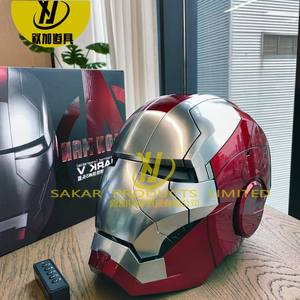 קסדת איירון מן אלקטרונית מקורית מסדרת קוספליי MK5 עם שלט רחוק קולי ותפעול מגע - Product Image 5