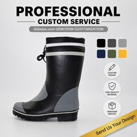 Bottes de pluie unisexes mi-mollet en PVC, imperméables, coupe-vent, antidérapantes, semelle en caoutchouc, chaussures de pluie avec logo personnalisé pour toutes les saisons, utilisation en extérieur