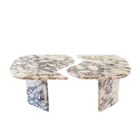 Mesa de salón de superficie sólida personalizada, diseño único, combinación Natural, Calacatta, viola, café, mármol, superficie sólida en vivo