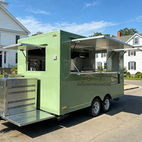 Remorque de camion-restaurant commerciale personnalisée pour pâtisseries, gâteaux, gaufres et crêpes, en fibre de verre, avec réfrigérateur