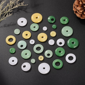 จี้แก้วเลียนแบบหยกทรงกลม สีขาว เหลือง เขียว สำหรับสร้อยคอ DIY อุปกรณ์ตกแต่งเครื่องประดับ - Product Image 4