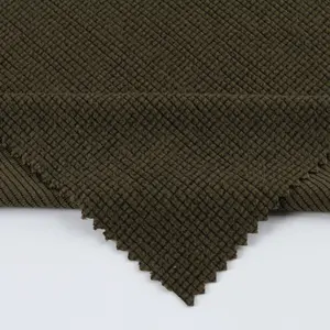 Custom Color Plain Dyed Mini Grid Jacquard Jacket Micro Polar Fleece 100% Polyester Polar Fleece Fabric