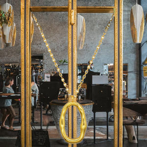 Collar con colgante de plata esterlina 925 chapado en oro de 18 quilates de compromiso vintage con perla de agua dulce y circón para mujer - Product Image 3