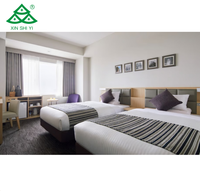 Ensembles de meubles de chambre d'hôtel de luxe personnalisés, quatre lits pour chaîne hôtelière 5 étoiles, projet de motel, usine directe