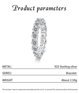 Women's 925 Sterling <b>Silver</b> Moissanite <b>Eternity</b> Band <b>Ring</b> Round Brilliant Cut Channel Setting Classic Wedding <b>Ring</b> - Product Image 2
