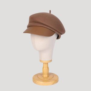 High End <b>Hat</b> Women Fall Winter Wool Stereotyped Baseball <b>Hat</b> Ladies Temperament Fashion Women Beret <b>Hat</b> Leather Eaves Sports Cap - Product Image 5
