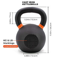 Vente en gros de matériel de fitness personnalisé 28kg Kettlebell en fonte 24kg Set Custom Kettlebell Set