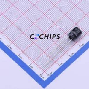 Condensateur électrolytique en aluminium à montage traversant SM1071EMD072RB, composant à montage traversant (THT), D6.3xL7mm 100uF 20% 25V 2.5mm - Product Image 1