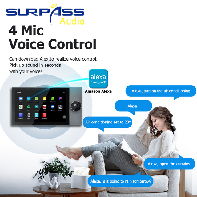 PW125T/145T TUYA Smart Home Audio System ZIGBEE 2 Zone Audio in Wall Amplifier WIFI Music Player Sound Control Panel