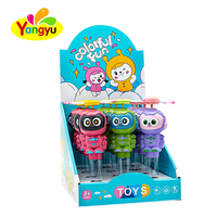 Nouveauté : Boîte de présentation de 12 jouets bonbons en forme de tube robot lumineux à hélice rotative, vente en gros en vrac