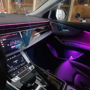 Lampu sekitar Mobil untuk Cadillac Audi Q8 2019-2020 pencahayaan LED otomatis atmosfir cahaya lampu dekorasi interior mobil