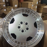 Jantes en alliage de style vintage à motif maillé 17 pouces 5X112 avec lèvre extérieure polie et déport profond pour Mercedes Benz Oldtimer W123 W124 R129