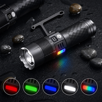Lampe torche LED laser blanche 5000LM rechargeable, étanche IP67, zoomable, tactique, faisceau longue portée 1000m, projecteur extérieur