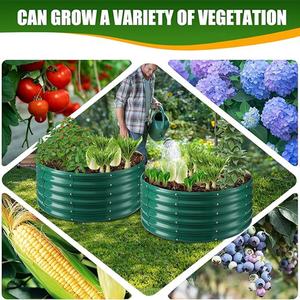 เตียงในสวนแบบโลหะยกสูงกล่องกระถางต้นไม้หนาทนทานสำหรับปลูกผักดอกไม้ฉ่ำน้ำที่สวนกลางแจ้ง - Product Image 5