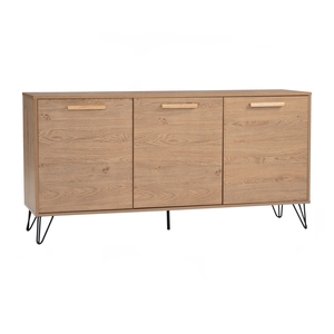 Industrial Oak Colour SAMOS 1.49M <b>Sideboard</b> Metal Legs Large Buffet Cabinet for Dining Room <b>Storage</b> and Living Room Credenza - Product Image 1