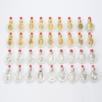 Bouteille en verre gaufré or argent plaqué métal chrétien catholique jésus vierge marie michel benoît bouteilles en verre d'eau bénite