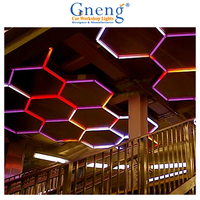 Lampe en nid d'abeille Led Rgb assemblée, panneau lumineux hexagonal, télécommande