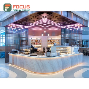 Commercial Coffee Service <b>Counter</b> Front Checkout Zone Condiment Shelf Cafe Service <b>Counter</b> - Product Image 4