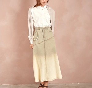 Breathable Natural <b>Waist</b> Summer Casual <b>Chain</b> Denim Skirt casual skirt - Product Image 1