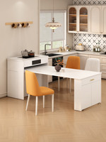 Table à manger carrée de luxe moderne 2026 avec plateau en pierre pour petit appartement, meuble de maison tout-en-un, extensible, pliable et avec armoire de rangement
